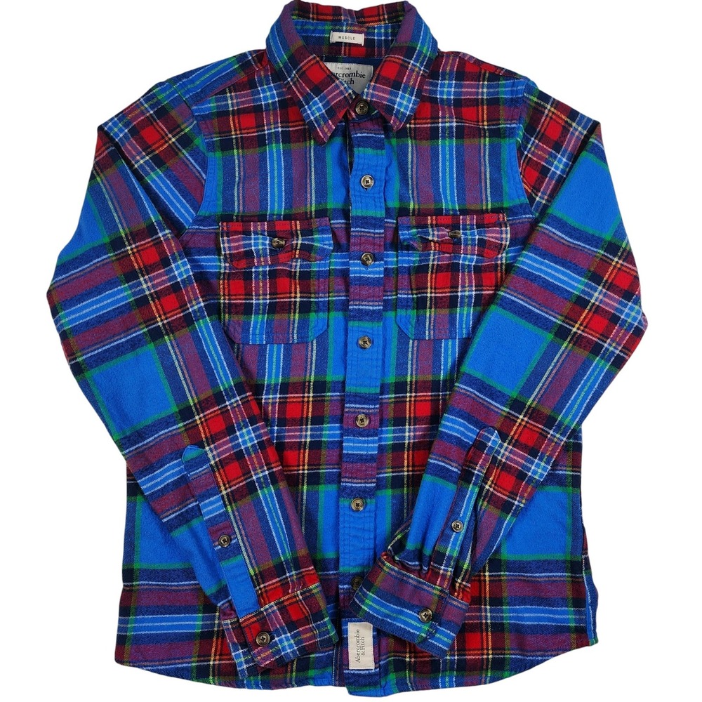 Abercrombie & Fitch Men Flannel Shirt Size M Grunge Workwear‎ Plaid